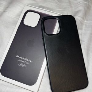Iphone 12 pro max leather case Apple, authentic with original box